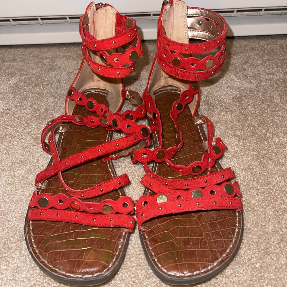 Sam Edelman Red Gladiator Sandals